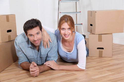 Family home removal using a moving truck in East Finchley