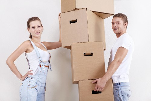 Removal van loading furniture in East Finchley with organised planning